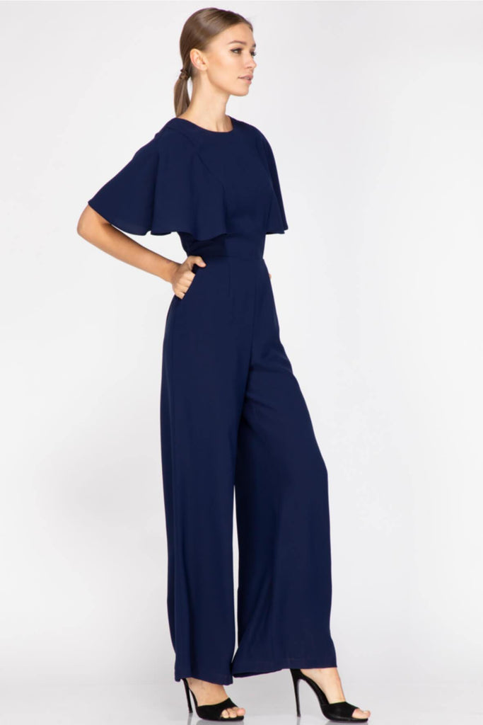 Shop preloved and authentic Arabelle Woven Flutter Sleeve Jumpsuit Clothing by Adelyn Rae from Second Edit in {{ shop.address.country }}