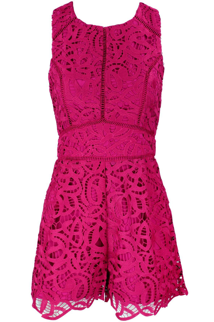 Adelyn Rae Dylan Woven Lace Romper - Style Theory Shop