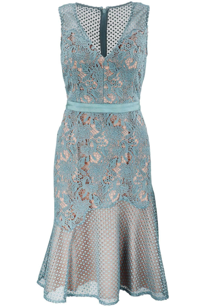 Adelyn Rae Lily Woven Lace Trumpet Dress - Style Theory Shop
