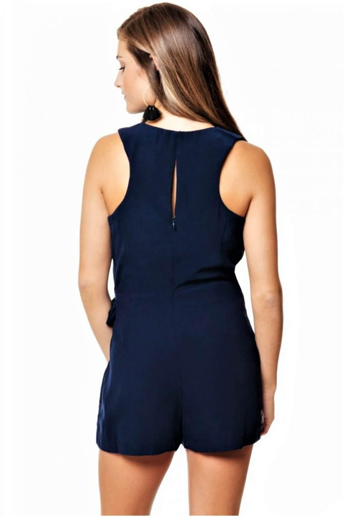 Adelyn Rae Macy Woven Tie-Wrap Romper - Style Theory Shop