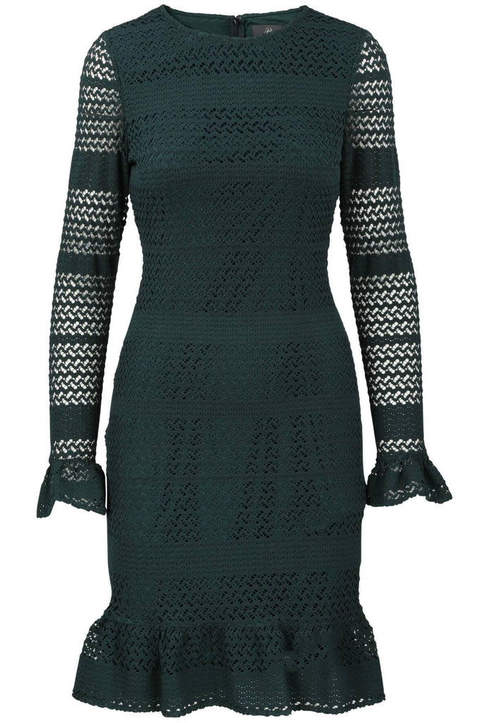 Adrianna Papell Cable Knit Lace Sheath Dress Green - Style Theory Shop