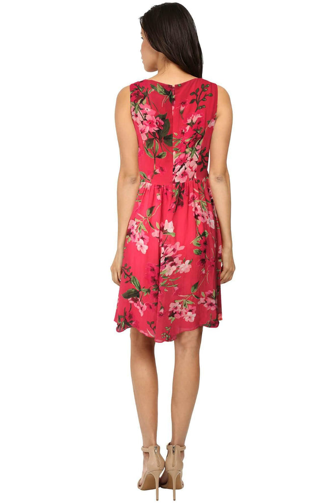 Rose Marquee Multi Printed Pleated Fit and Flare - Second Edit