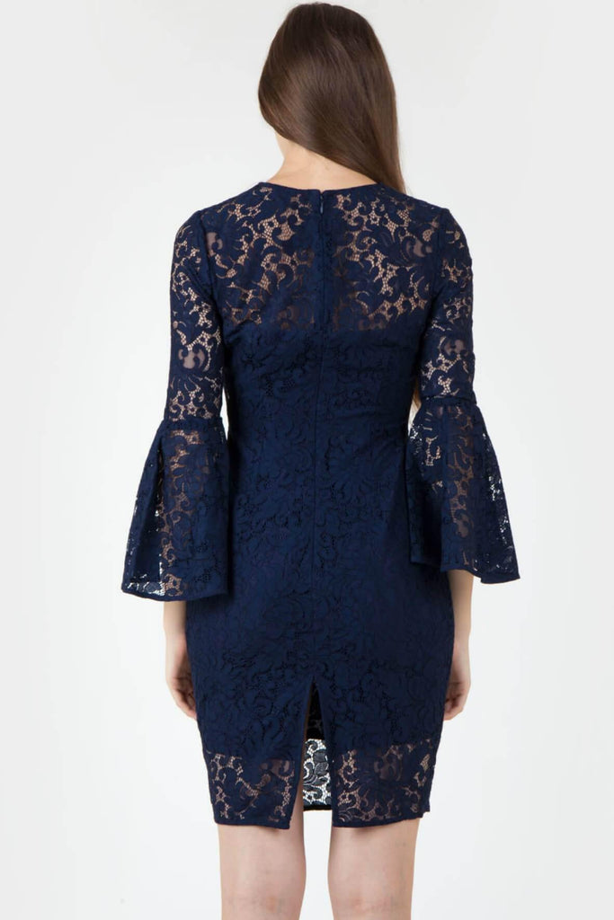 Aijek Stacey Bell Sleeve Lace Dress - Style Theory Shop