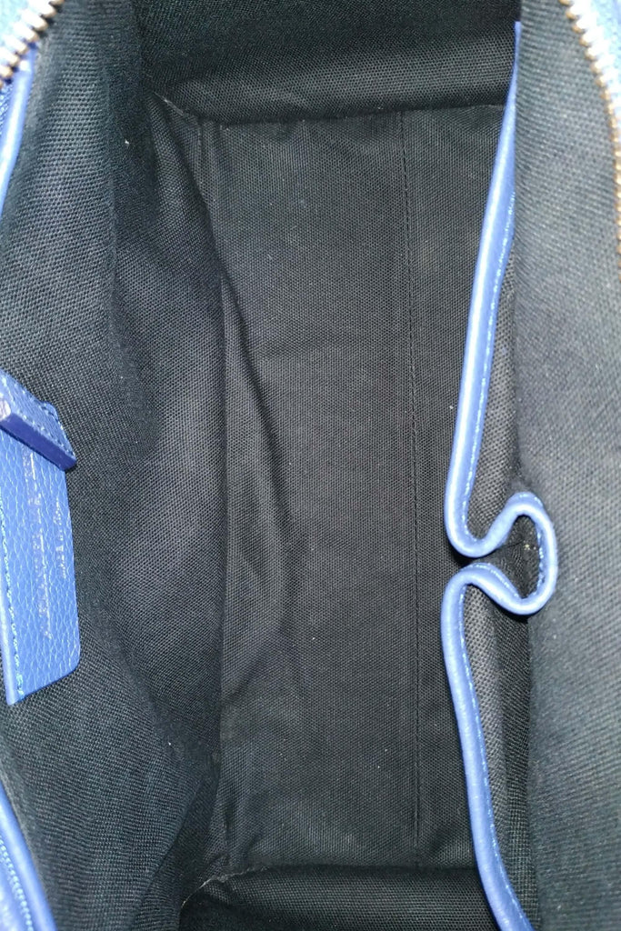 Alexander McQueen Small Padlock Zip Around Bag Navy - Style Theory Shop