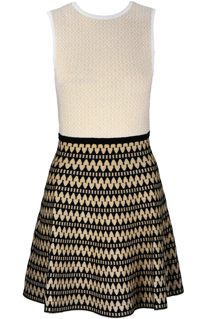 Ali & Jay Metal Jacquard Fit & Flare Beige - Style Theory Shop