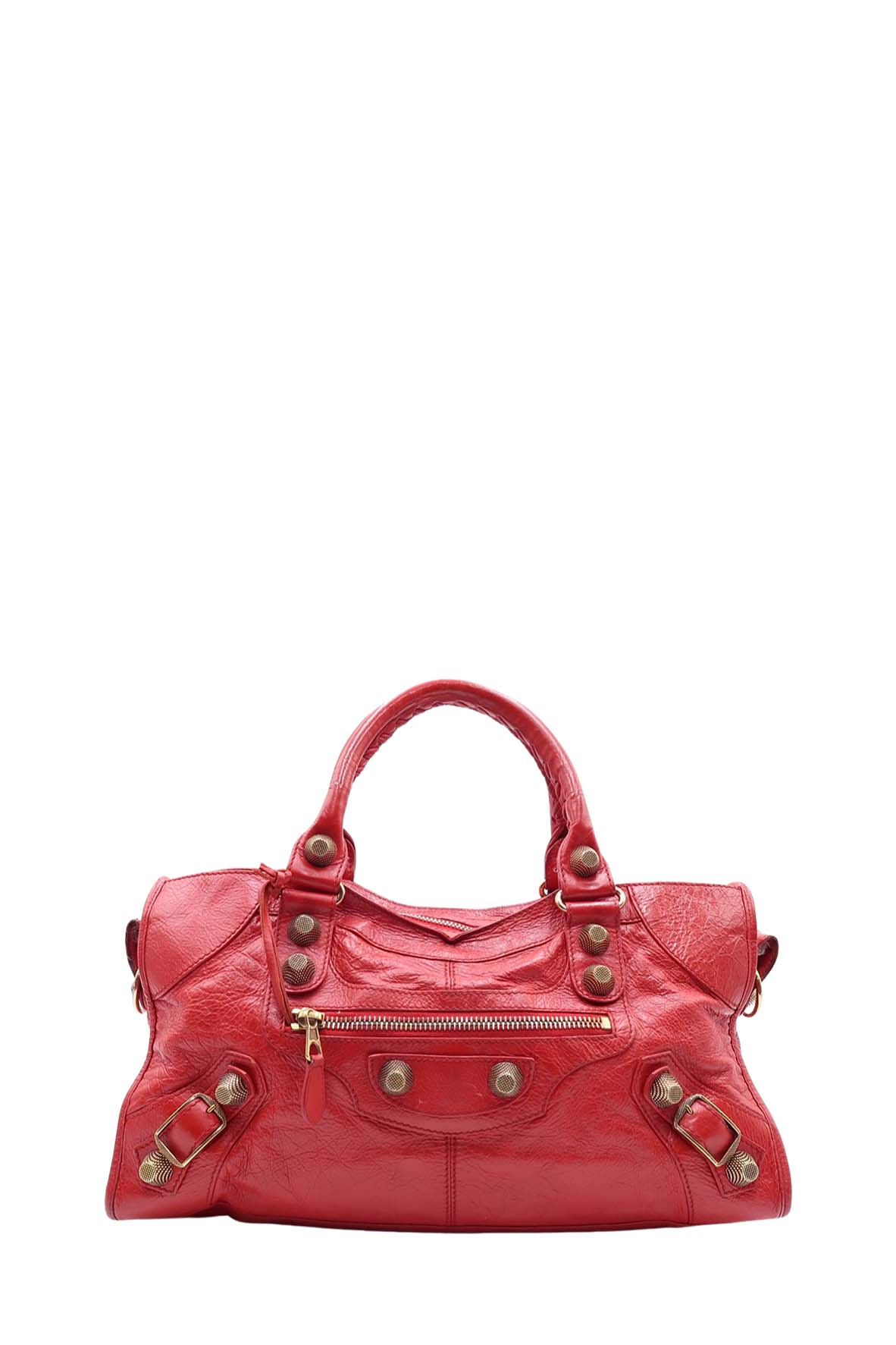 City leather handbag Balenciaga Red in Leather - 41054434
