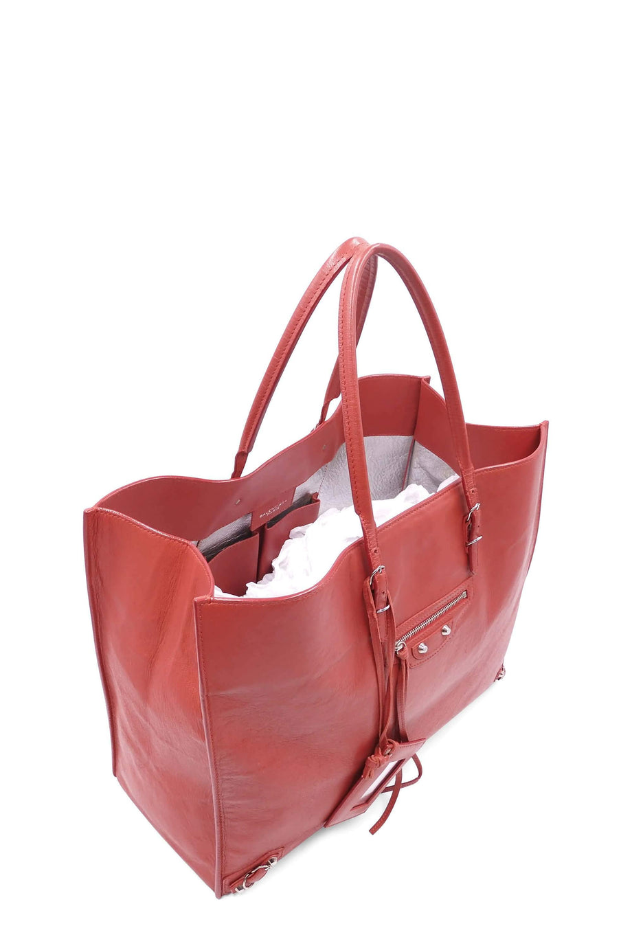 Red Python Leather Papier A4 Tote Bag