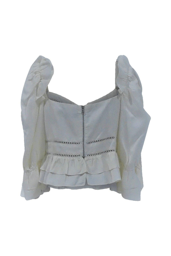 Shop preloved and authentic Balloon Sleeve Tops In White Clothing by Bardot from Second Edit in {{ shop.address.country }}