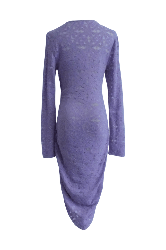 Long Sleeve Lace Ruched Dress - Second Edit