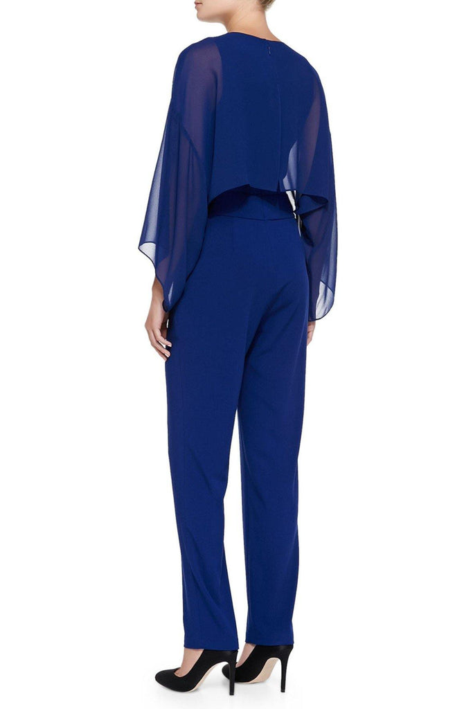 BCBGMaxazria Zoee Sheer-Overlay Crepe Jumpsuit - Style Theory Shop