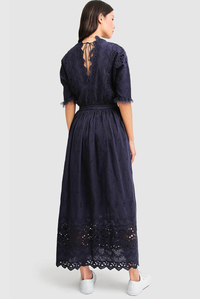 Shop preloved and authentic All Eyes On You Midi Dress in Navy Clothing by Belle & Bloom from Second Edit