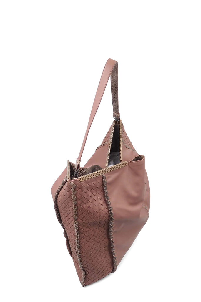 Shop preloved and authentic Ayers-Trimmed Intrecciato Tote Rosy Brown Bags by Bottega Veneta from Second Edit in {{ shop.address.country }}
