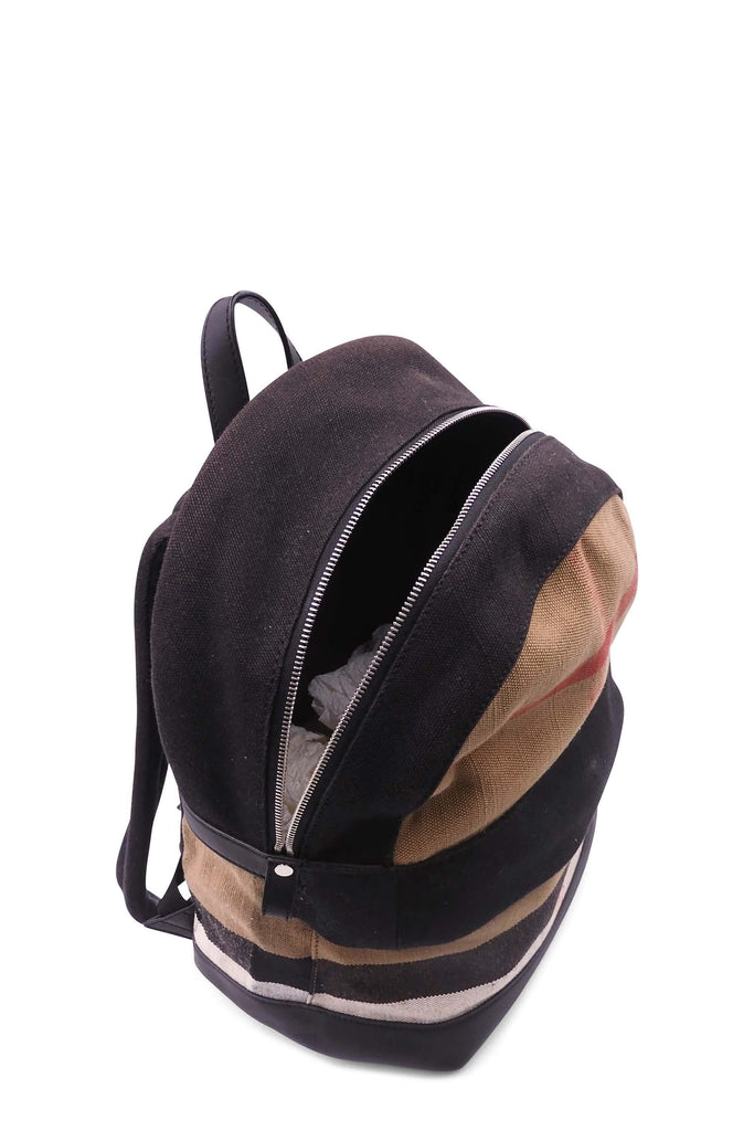 Burberry Check Print Canvas Backpack Black Brown - Style Theory Shop