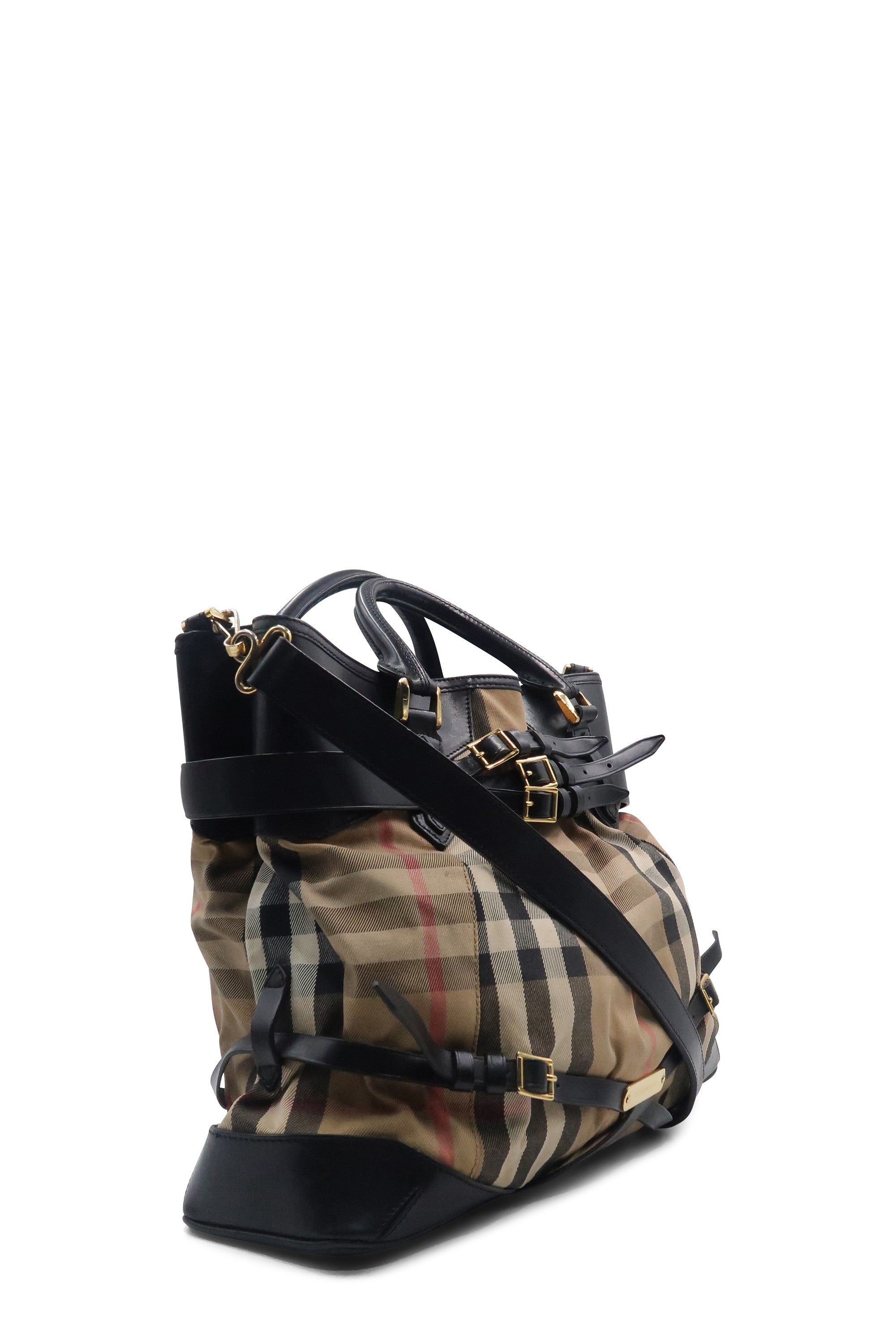 BURBERRY Bridle House Check Medium Whipstitch Tote, Luxury, Bags