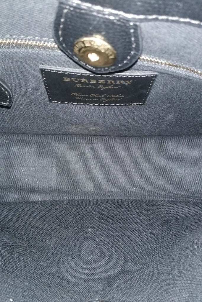 Burberry Medium Banner Top Handle Bag Black - Style Theory Shop