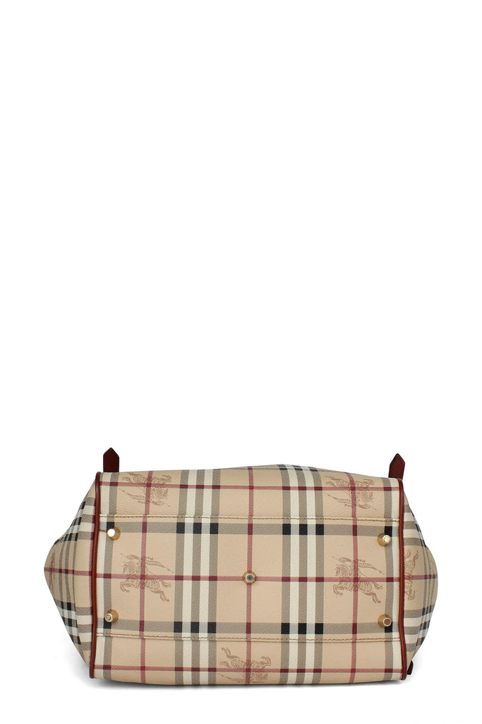 Small Haymarket Check Canterbury Tote Beige Red - Second Edit