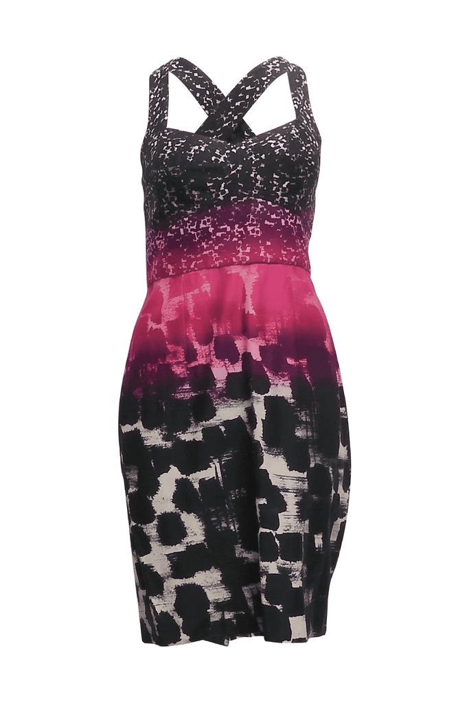 Padded Sleeveless Multi Print Dress - Second Edit