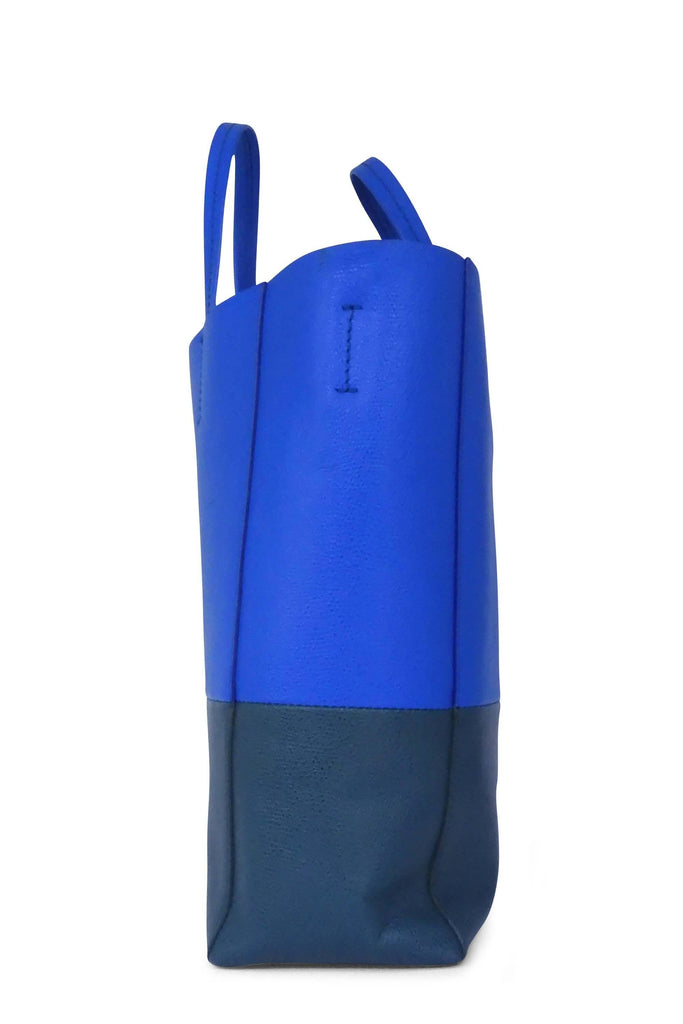 Bicolor Small Vertical Cabas Tote Blue Green - Second Edit