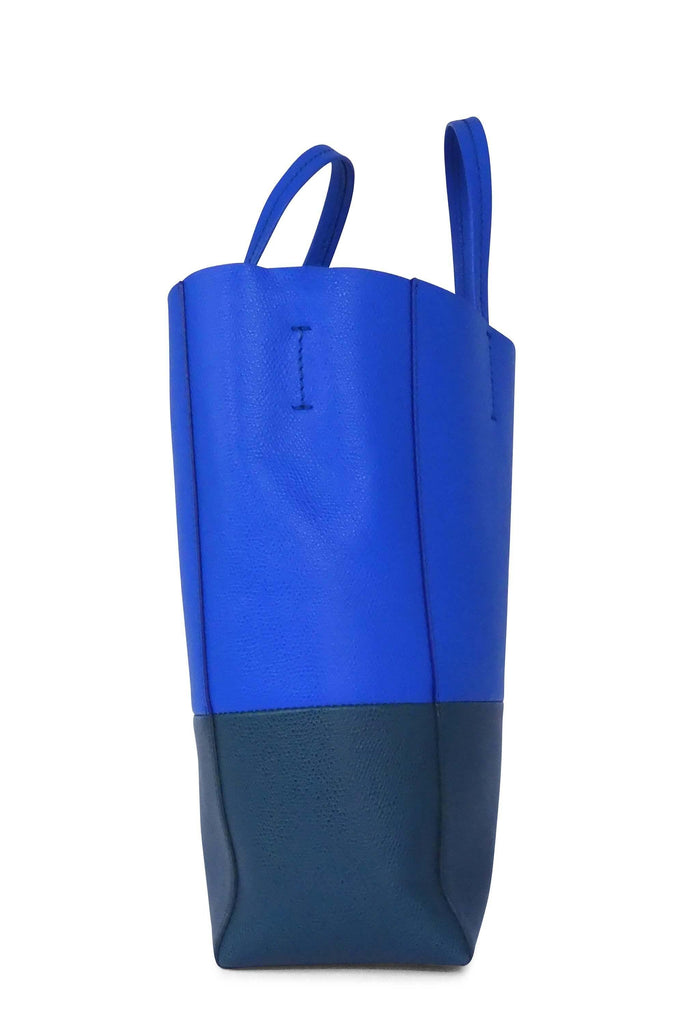 Bicolor Small Vertical Cabas Tote Blue Green - Second Edit