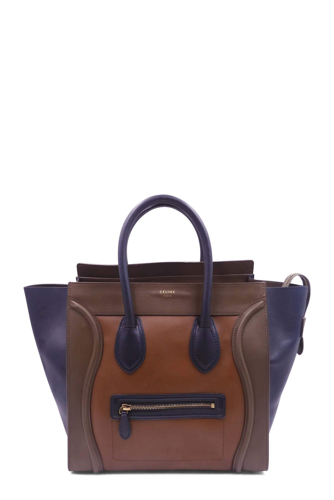 Celine Mini Luggage Brown Taupe Navy - Style Theory Shop