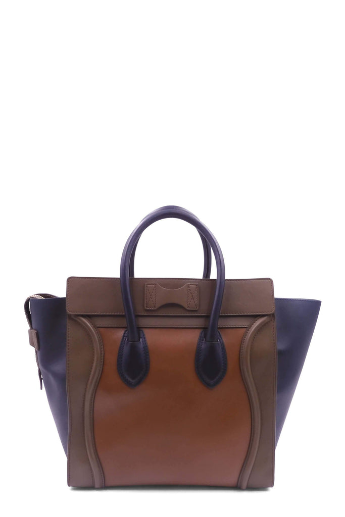 Celine Mini Luggage Brown Taupe Navy - Style Theory Shop