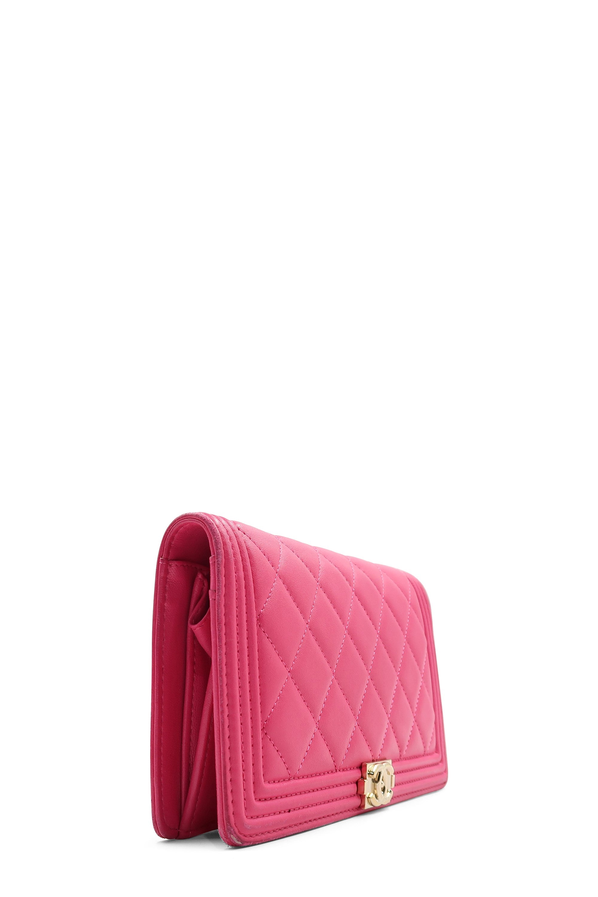Buy Authentic, Preloved Chanel Boy Yen Interlocking CC Logo Wallet Pink Bags  from Second Edit by Style Theory