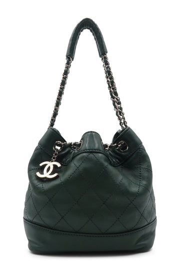 Vintage Chanel Chocolate Drawstring Bucket Bag 