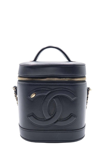 Chanel Vanity Case Beige & Black - Designer Bag Hire