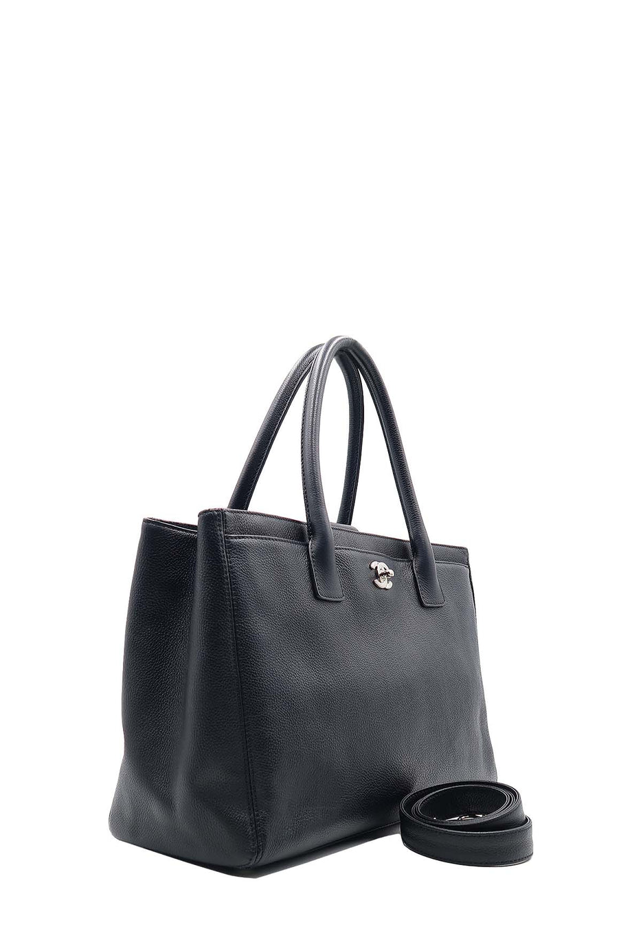Executive Cerf Tote with Strap Black – Second Edit