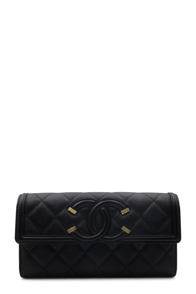 Chanel Calfskin Diamond Stitch Large Gusset Flap Wallet