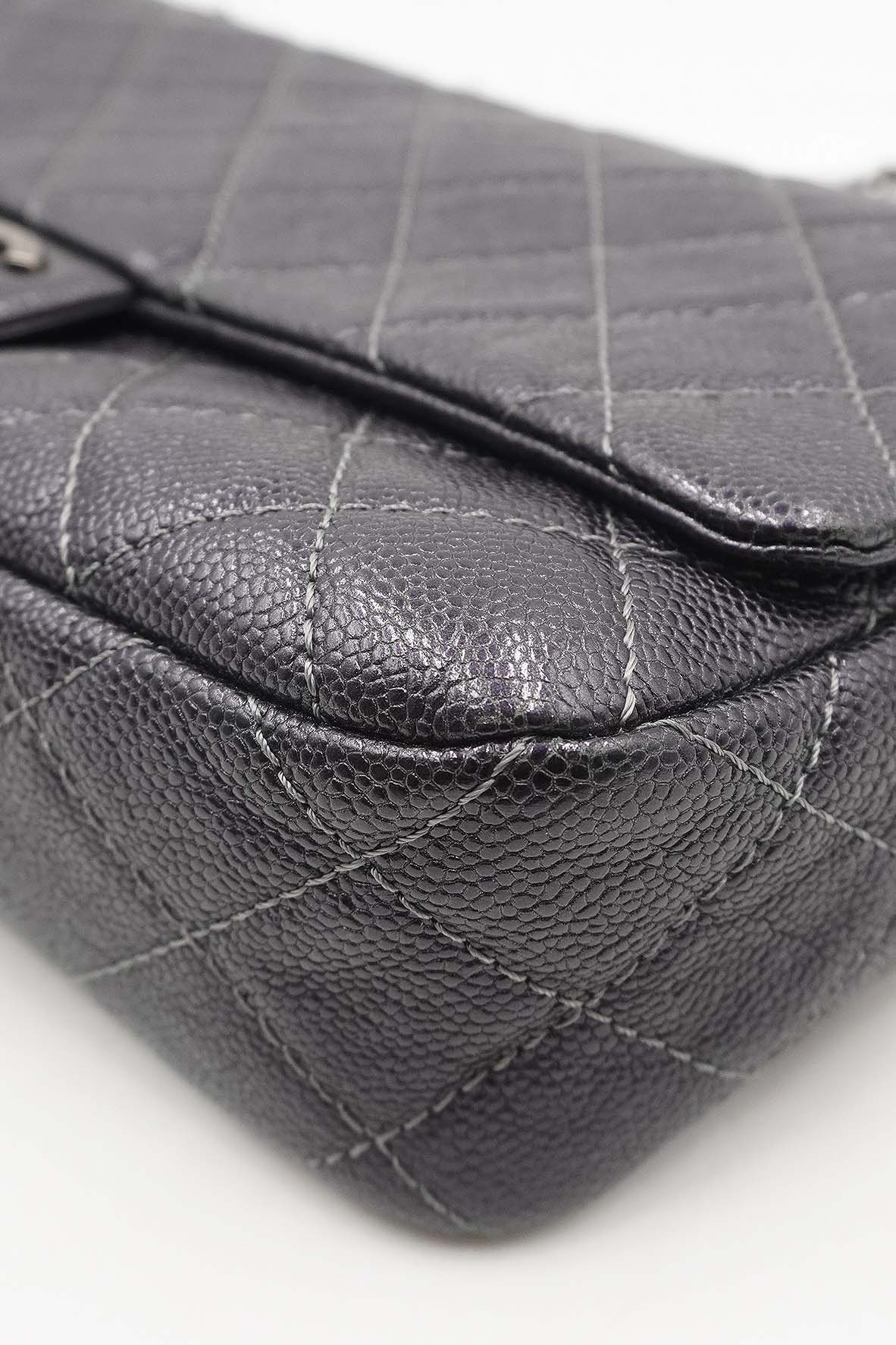 Jumbo Quilted Caviar Easy Flap Bag Metallic Grey – Second Edit