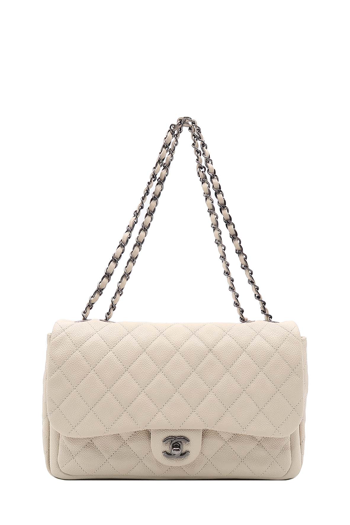 Buy Authentic, Preloved Chanel Large Now & Forever Flap Bag Beige