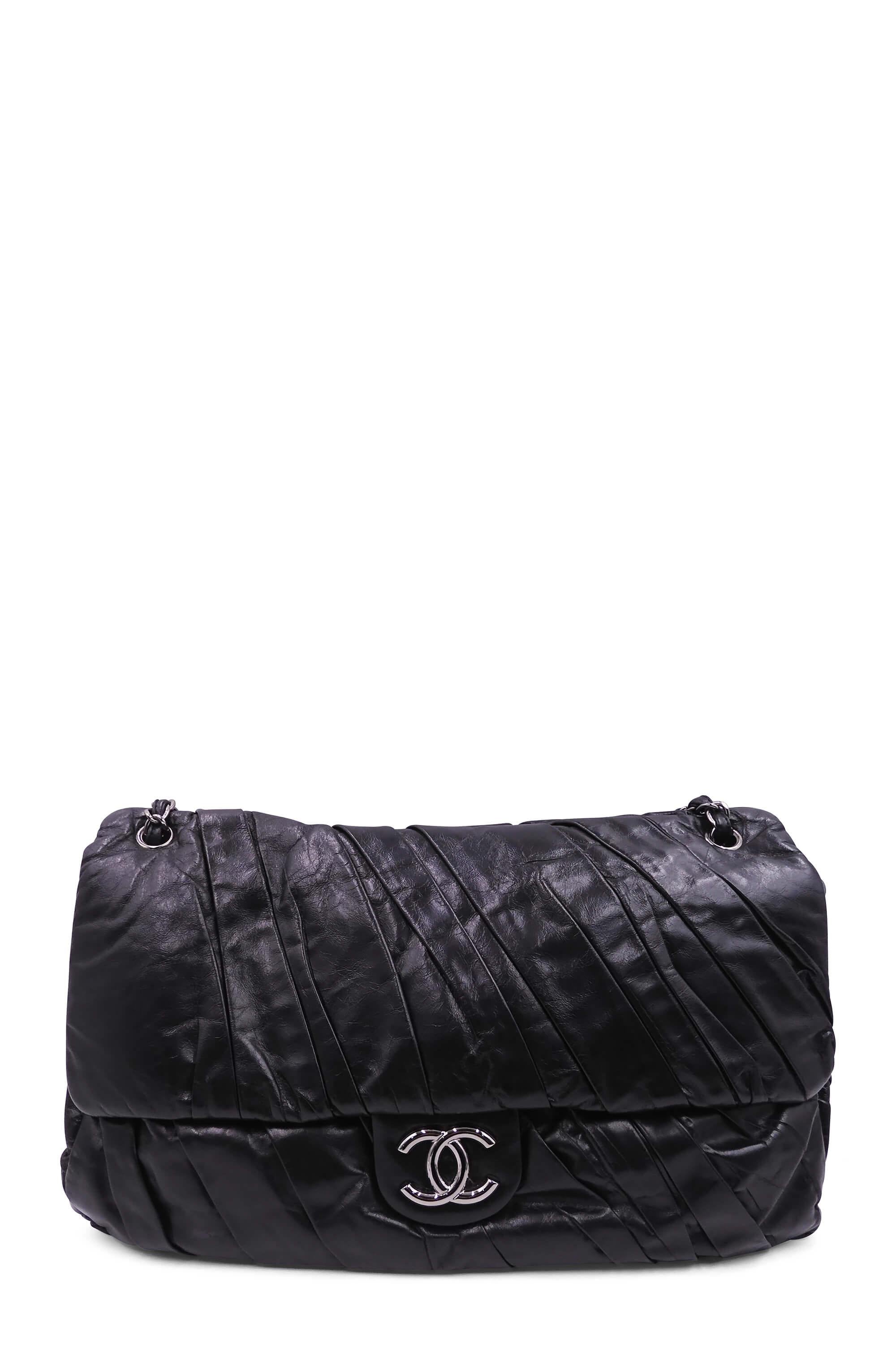 Large Twisted Flap Bag Black