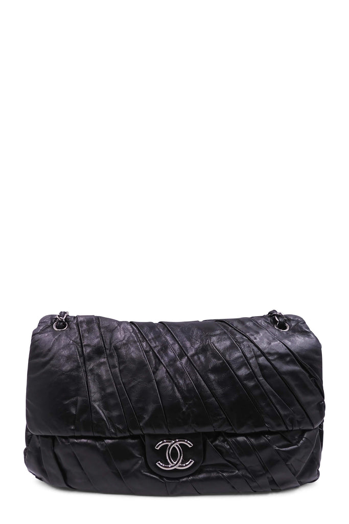 Large Twisted Flap Bag Black - Second Edit
