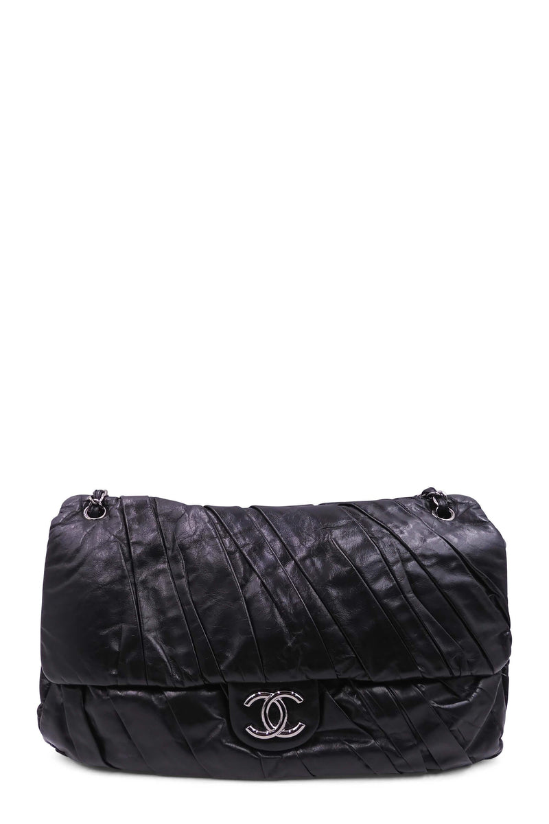 Chanel Black and SHW Box Flap Shoulder Bag