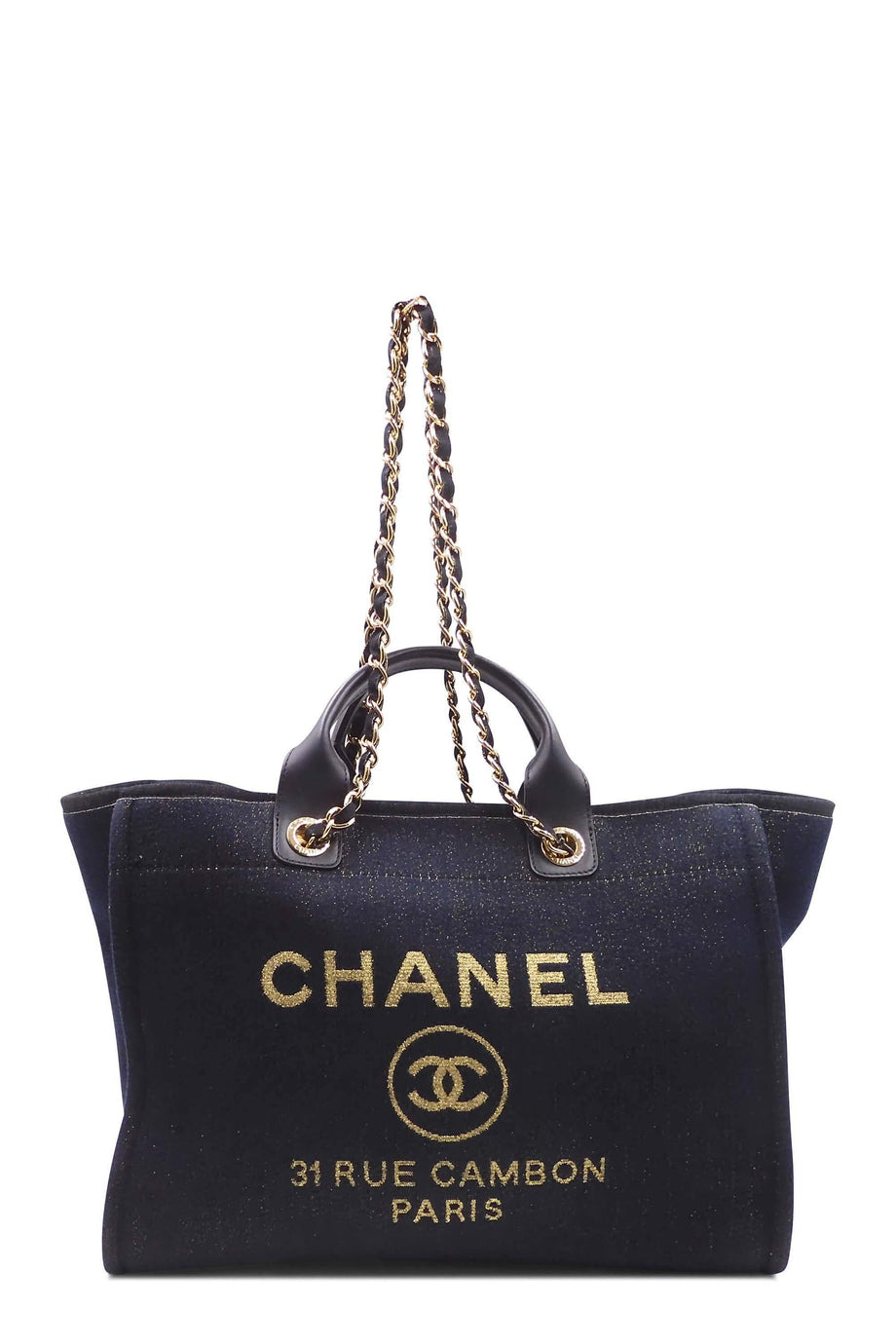 Chanel deauville tote on sale blue