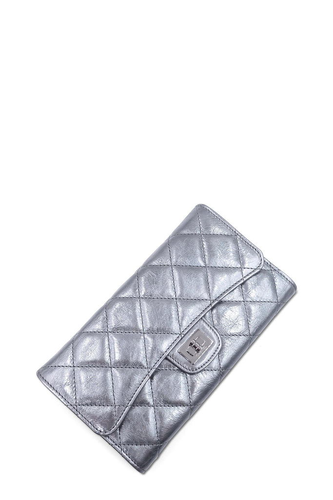 Metallic Aged Calf Quilted 2.55 Reissue Wallet Silver - Second Edit