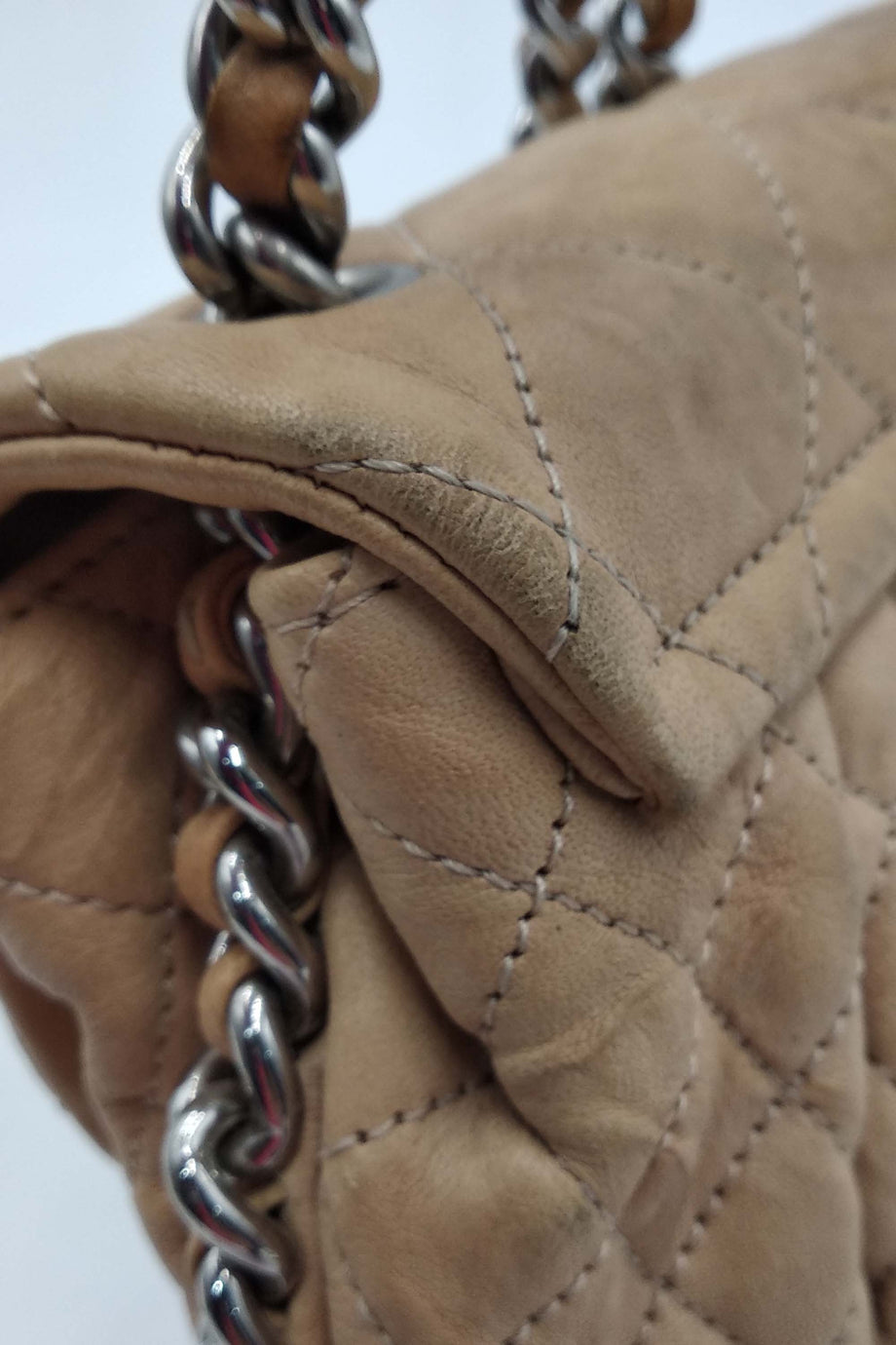 Mini Chain Around Flap Bag Beige