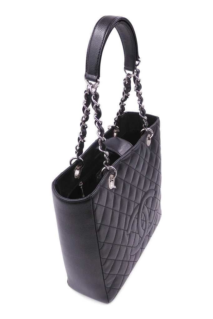 Petite Shopping Tote XL with Silver Hardware Black - Second Edit
