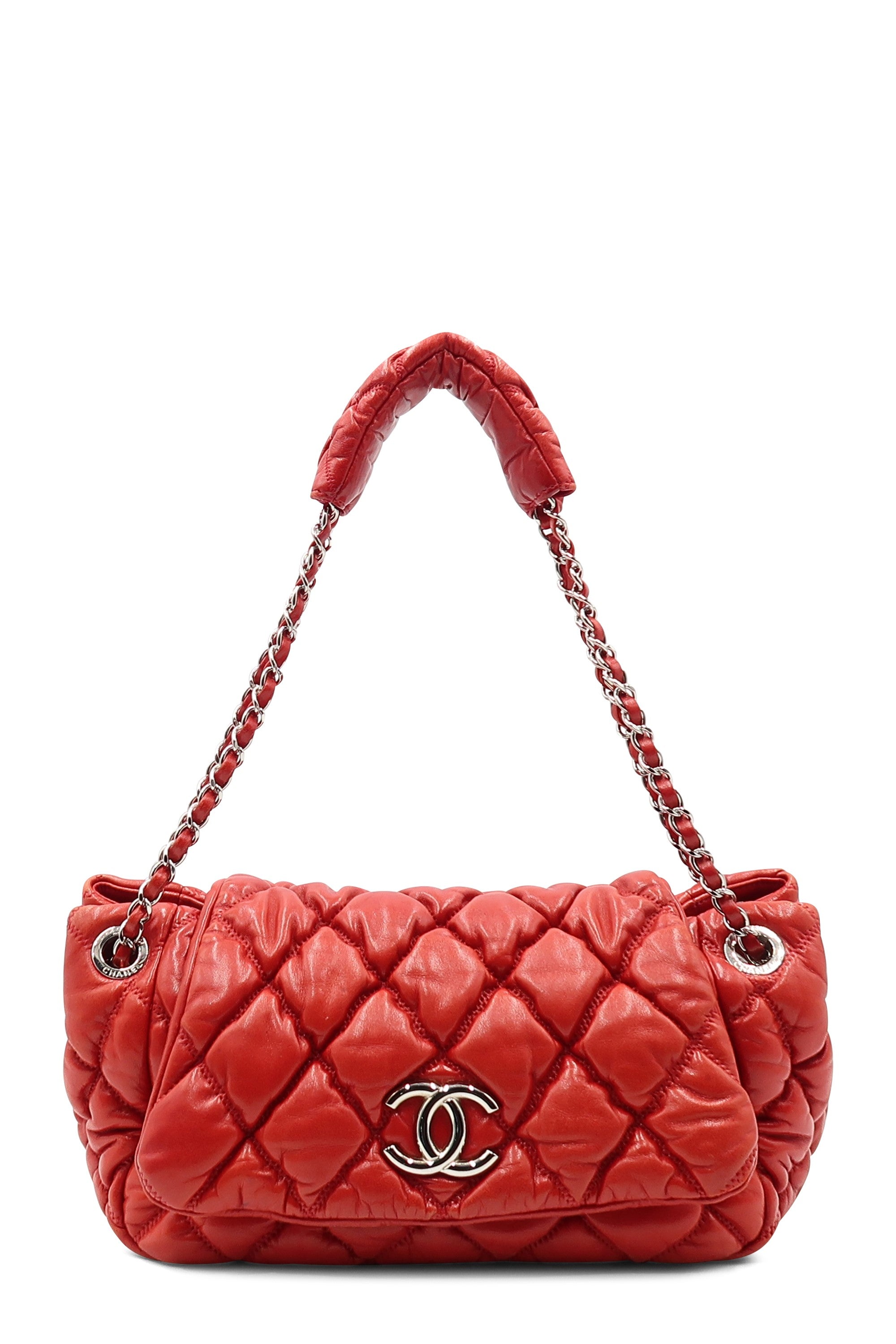 Sold at Auction: CHANEL BROWN LAMBSKIN BUBBLE QUILTED SHOULDER BAG
