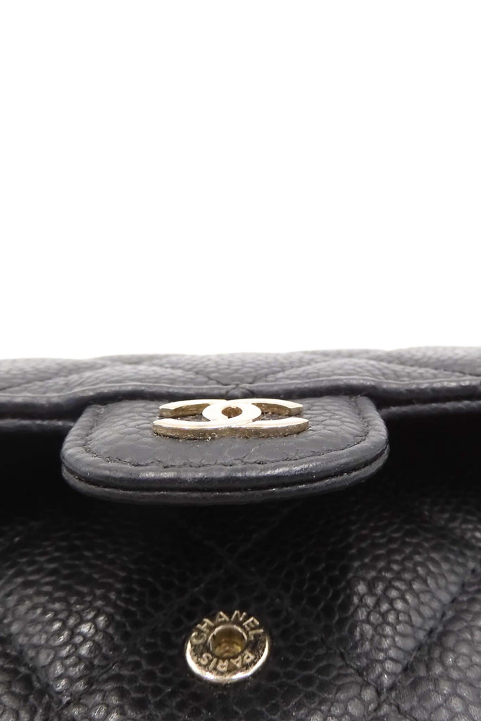Chanel Quilted Caviar Classic Compact Wallet Black - Style Theory Shop