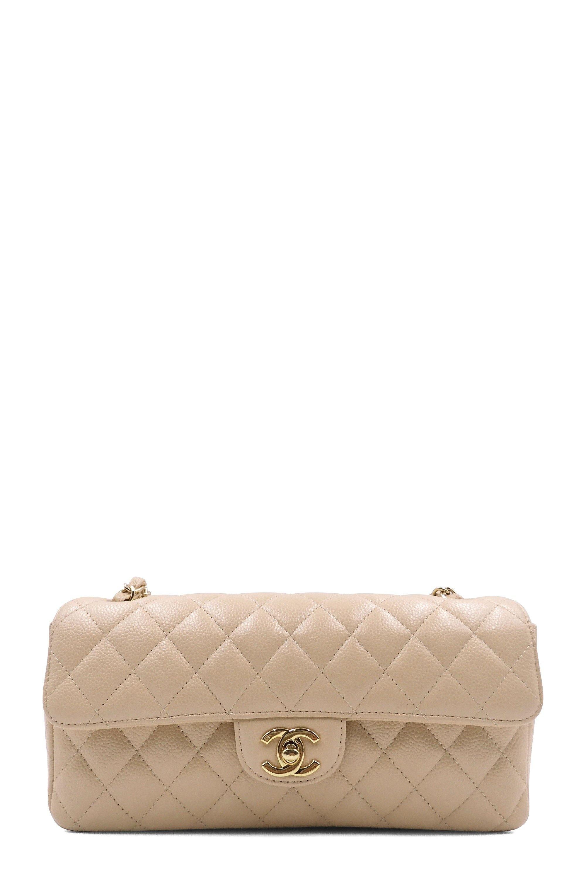 Buy Authentic, Preloved Chanel Quilted Caviar East West Flap Bag Beige with  Gold Hardware Bags from Second Edit by Style Theory