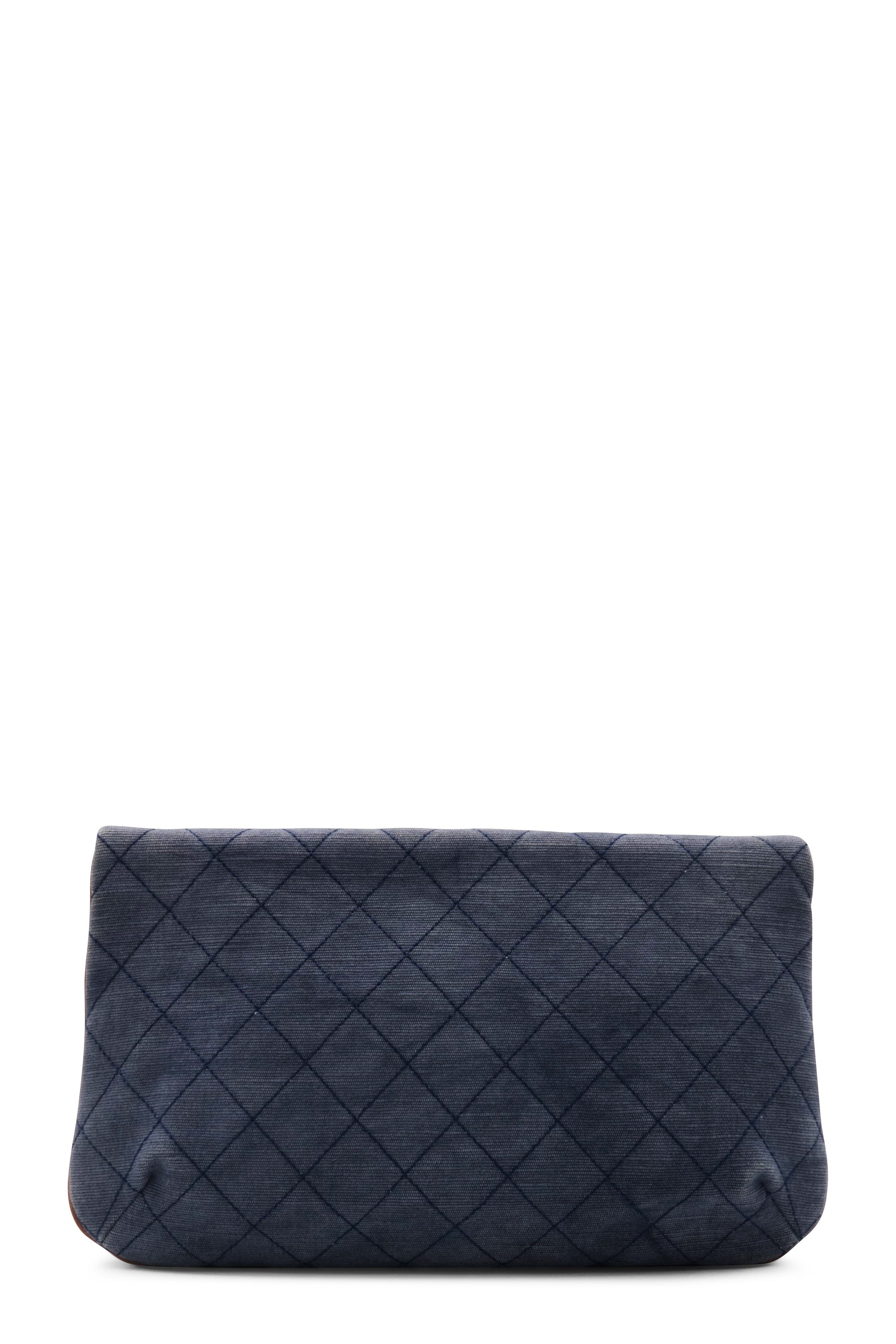 Quilted CC Denim Clutch Blue Brown in 2023  Denim clutch, Brown handbag,  Affordable bag