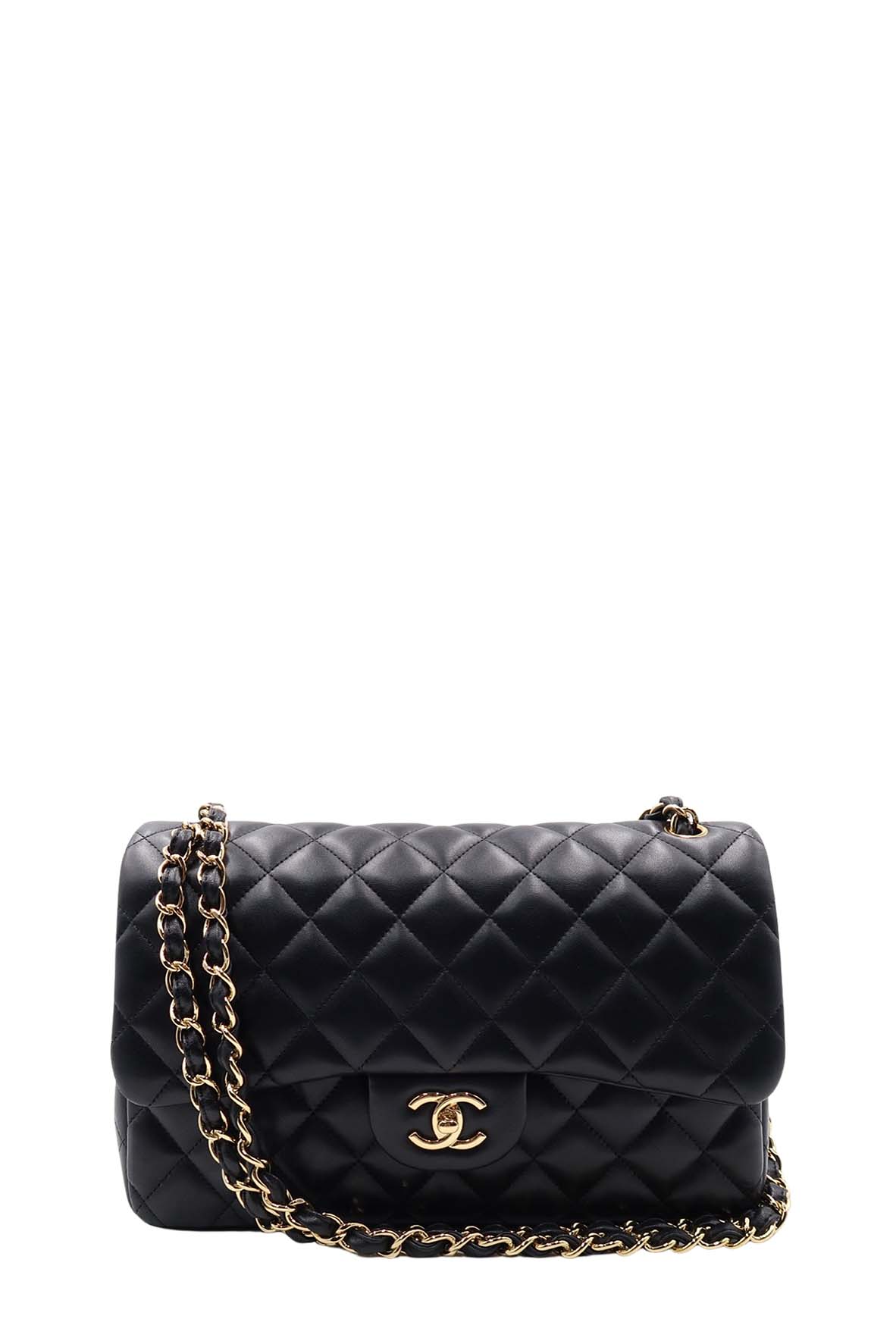 Chanel Quilted SHW CC Classic Flap Jumbo Shoulder Bag Lambskin