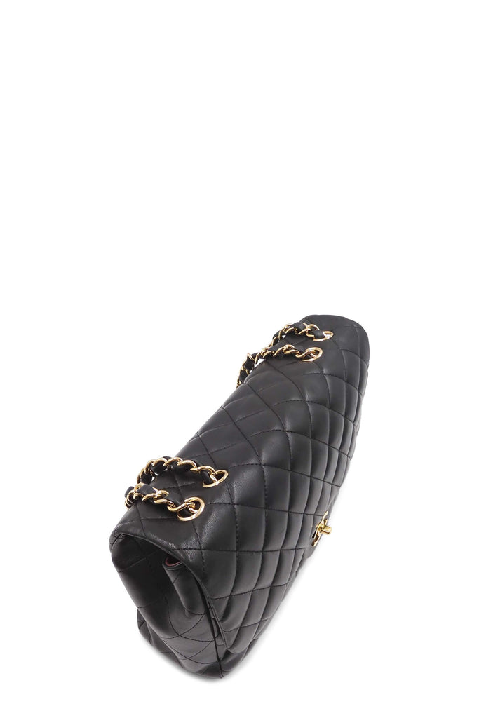 Chanel Quilted Lambskin Jumbo Classic SIngle Flap Bag with Gold Hardware Black - Style Theory Shop