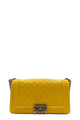 Quilted Lambskin Old Medium Boy in Ruthenium Hardware Yellow