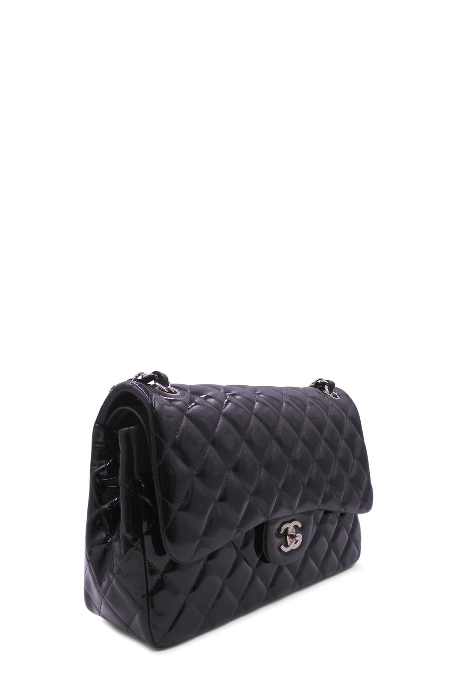 Buy Authentic, Preloved Chanel Quilted Patent Jumbo Classic Flap
