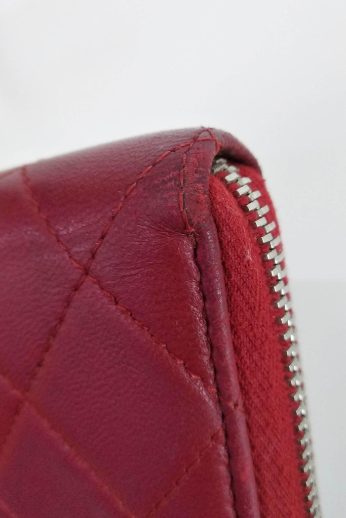 Quilted Zip Wallet Red - Second Edit