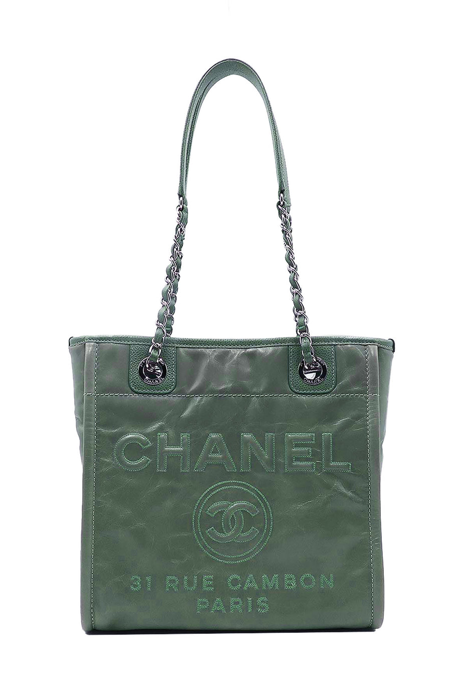 Small North South Deauville Tote Glazed Green