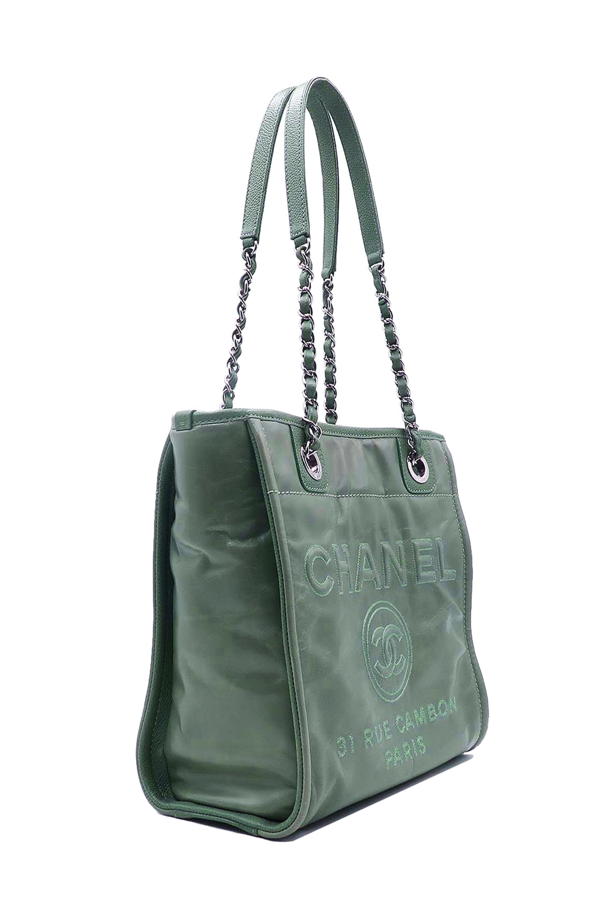 Small North South Deauville Tote Glazed Green